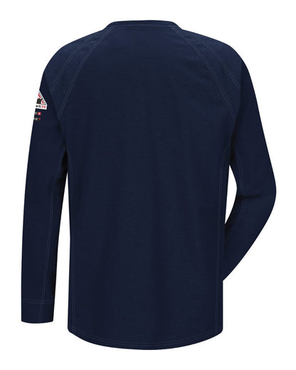 Bulwark Flame Resistant Long Sleeve Shirt - Tall Sizes QT32T #color_Dark Blue