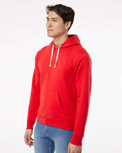 J. America Men's Triblend Fleece Hooded Sweatshirt 8871 #colormdl_Red Solid