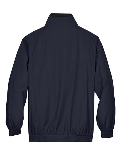 Harriton Unisex Fleece Lined Nylon Jacket M740 #color_Navy/ Black