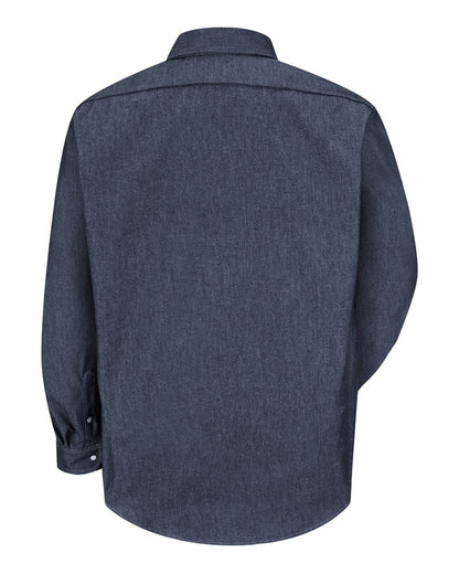 Red Kap Men's Tall Deluxe Denim Long Sleeve Shirt SD78T #color_Denim