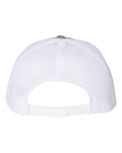 YP Classics Retro Trucker Cap 6606 #color_Heather Grey/ White