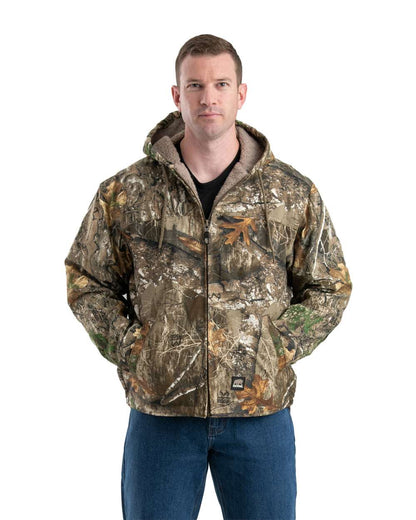 Berne Apparel Men's Heartland Washed Duck Hooded Work Coat HJ626 #colormdl_Realtree Edge