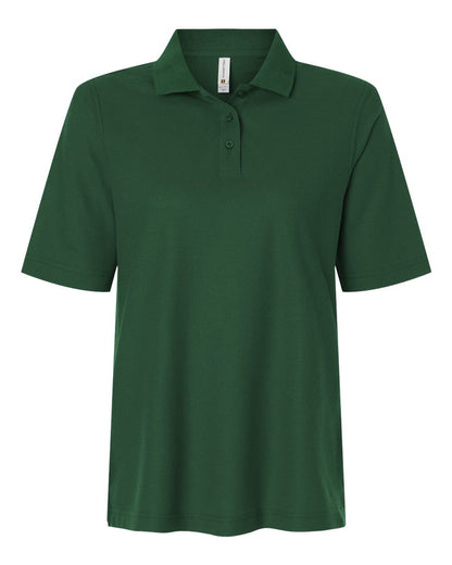 Harriton Women's Maverick CVC Pique Polo M105W #color_Dark Green