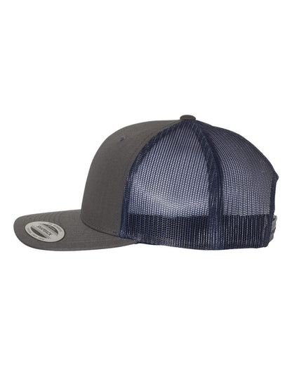 YP Classics Retro Trucker Cap 6606 #color_Charcoal/ Navy