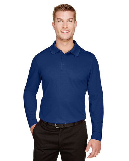Devon & Jones Men's CrownLux Performance® Plaited Long Sleeve Polo DG20L #colormdl_True Royal