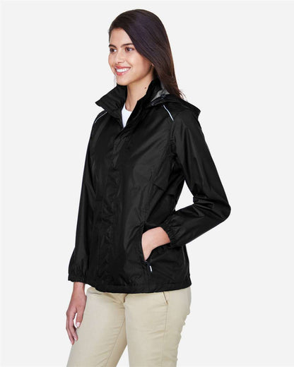 CORE365 Women's Climate Seam-Sealed Lightweight Variegated Ripstop Jacket 78185 #colormdl_Black