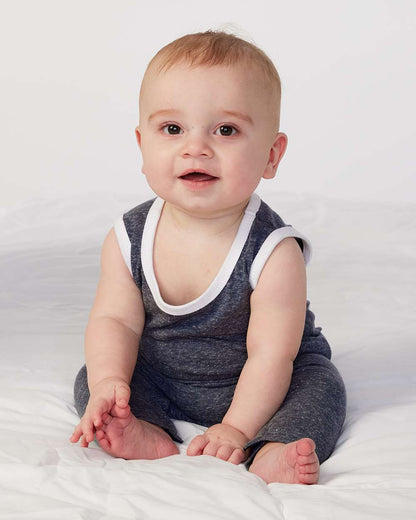 Rabbit Skins Infant Harborside Mélange Tank Romper 4492 #colormdl_Navy Melange