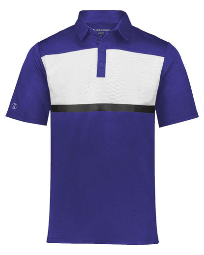Holloway Men's Dry-Excel™ Prism Bold Polo 222576 #color_Purple/ White