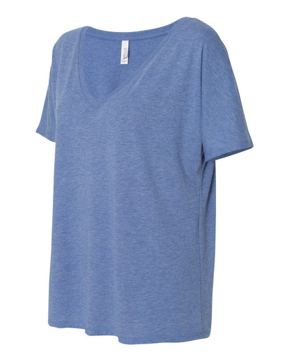 BELLA + CANVAS Women’s Slouchy V-Neck Tee 8815 #color_Blue Triblend