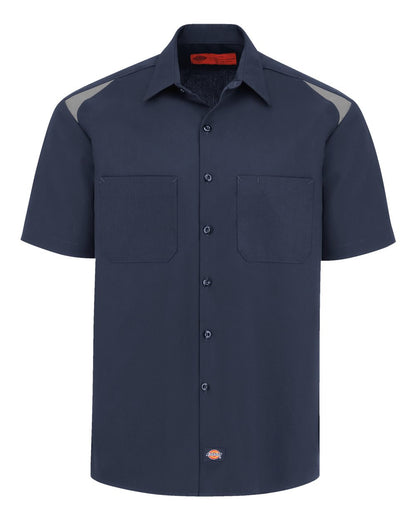 Dickies Men's Short Sleeve Performance Team Shirt 05 #color_Dark Navy/ Smoke