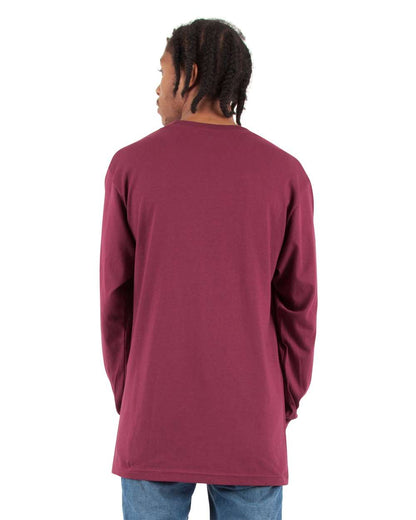 Shaka Wear Unisex Active Long Sleeve T-Shirt SHALS #colormdl_Burgundy