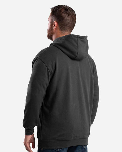 Berne Apparel Men's Tall Heritage Thermal-Lined Full-Zip Hooded Sweatshirt SZ101T #colormdl_Black