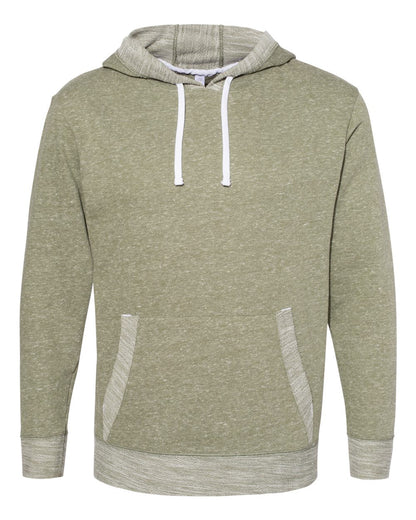 LAT Unisex Harborside Mélange French Terry Hoodie Sweatshirt 6779 #color_Military Green Melange