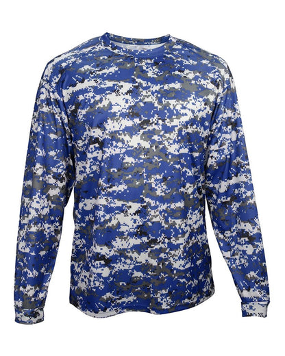 Badger Youth Digital Camo Long Sleeve T-Shirt 2184 #color_Royal Digital