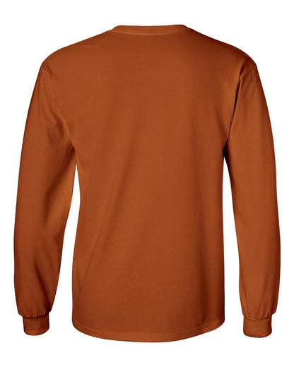 Gildan Unisex Ultra Cotton® Long Sleeve T-Shirt 2400 #color_Texas Orange