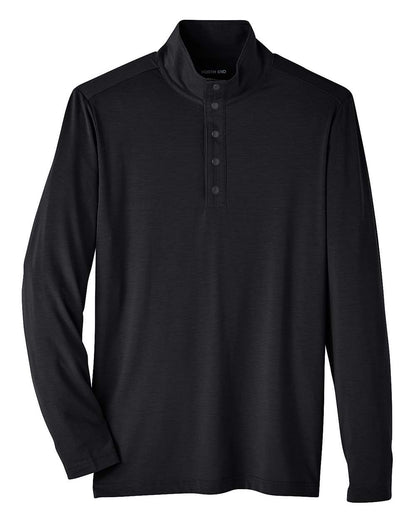 North End Men's JAQ Stretch Performance Snap-Neck Pullover NE400 #color_Black