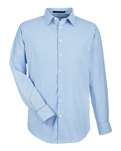 Devon & Jones Men's CrownLux Performance® Micro Windowpane Woven Dress Shirt DG540 #color_French Blue/ White