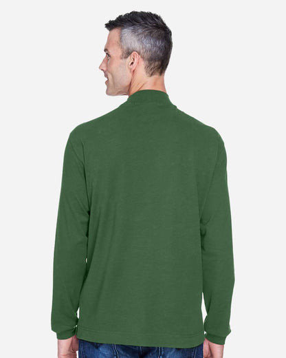 Devon & Jones Unisex Sueded Jersey Mock Neck T-Shirt D420 #colormdl_Forest