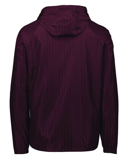 Holloway Men's Range Hooded Packable Quarter-Zip Jacket 229554 #color_Maroon