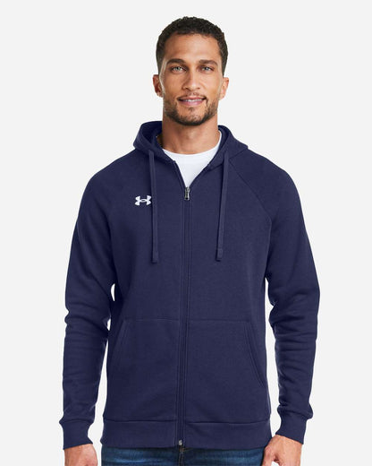 Under Armour Men's Rival Fleece Full-Zip 1379767 #colormdl_Midnight Navy/ White