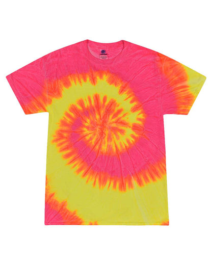 Colortone Youth Multi-Color Tie-Dyed T-Shirt 1000Y #color_Fluorescent Swirl