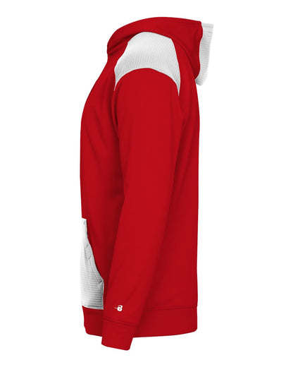 Badger Breakout Performance Fleece Hooded Sweatshirt 1440 #color_Red/ White