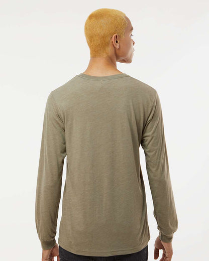 BELLA + CANVAS Triblend Long Sleeve Tee 3513 #colormdl_Olive Triblend