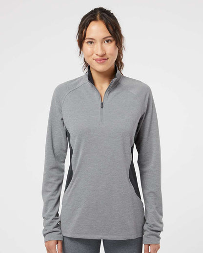 Adidas Women's Lightweight Quarter-Zip Pullover A281 #colormdl_Grey Three Heather/ Carbon