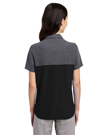 CORE365 Women's Fusion ChromaSoft™ Colorblock Polo CE112CW #colormdl_Black/ Carbon Heather
