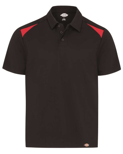 Dickies Team Performance Short Sleeve Work Shirt LS66 #color_Black/ English Red