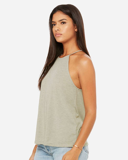 BELLA + CANVAS Women's Flowy High-Neck Tank 8809 #colormdl_Heather Stone