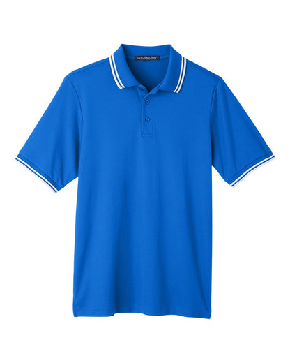 Devon & Jones Men's CrownLux Performance® Plaited Tipped Polo DG20C #color_French Blue/ White