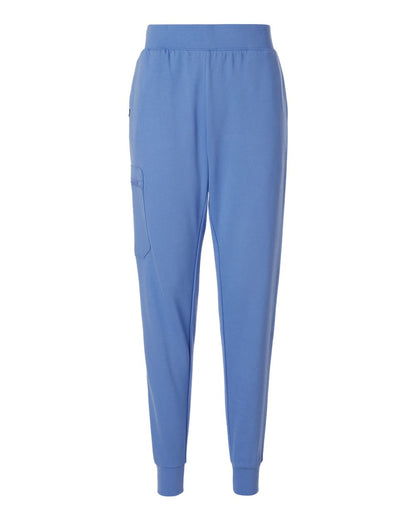 Jaanuu Women's Petite Sizes Rubi Ultrasoft Scrub Joggers W40001P #color_Ceil Blue