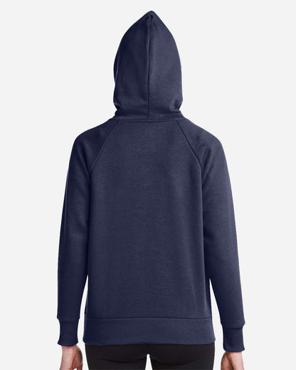 Under Armour Women's Rival Fleece Hooded Sweatshirt 1379500 #colormdl_Midnight Navy/ White