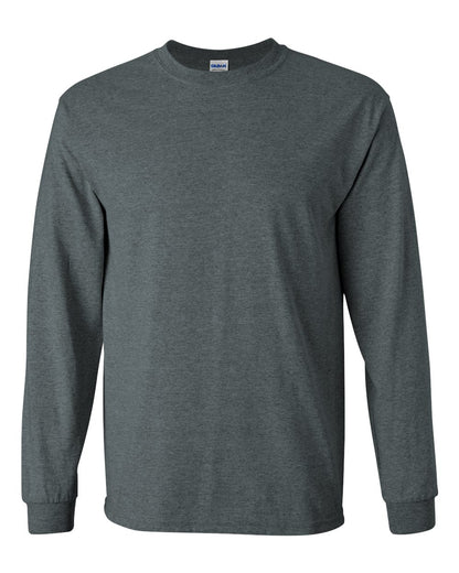 Gildan Unisex Ultra Cotton® Long Sleeve T-Shirt 2400 #color_Dark Heather