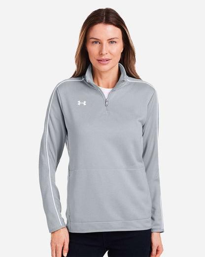 Under Armour Women's Command 2.0 Quarter-Zip Pullover 1383274 #colormdl_Mod Grey/ White