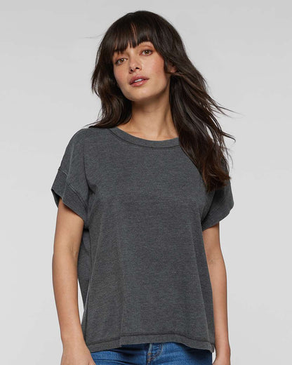 LAT Women's Relaxed Vintage Wash Tee 3502 #colormdl_Washed Black