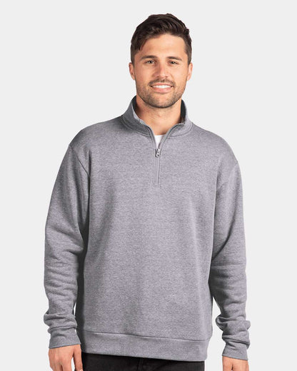 Next Level Fleece Quarter-Zip Pullover 9643 #colormdl_Heather Grey