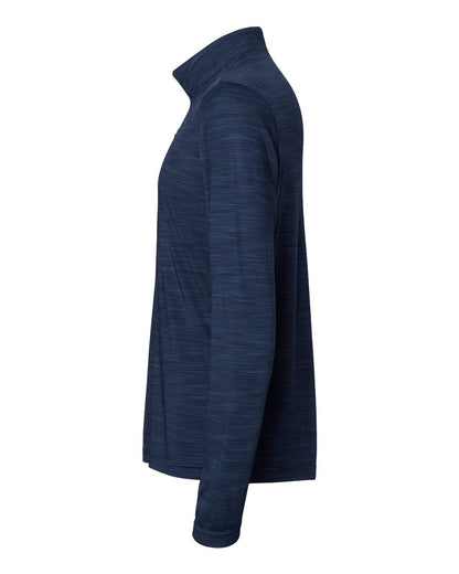 Adidas Men's Lightweight Mélange Quarter-Zip Pullover A475 #color_Collegiate Navy Melange