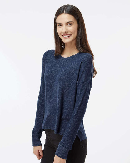 Boxercraft Women's Cuddle Fleece Boxy Crewneck Pullover L06 #colormdl_Navy Heather