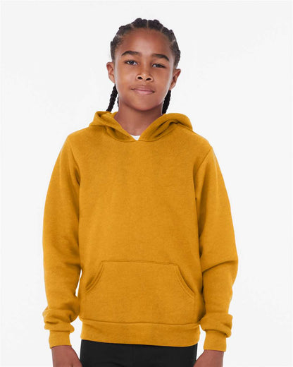 BELLA + CANVAS Youth Sponge Fleece Hoodie 3719Y #colormdl_Heather Mustard