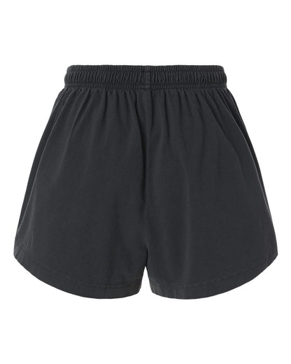 BELLA + CANVAS Women's Garment-Dyed Shorts 6824GD #color_Washed Black