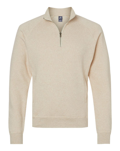 J. America Men's Triblend Quarter-Zip Sweatshirt 8869 #color_Oatmeal Triblend