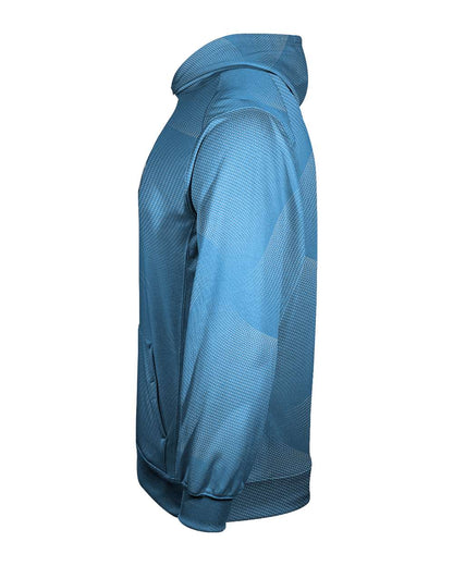 Badger Youth Warp Hooded Long Sleeve T-Shirt 2413 #color_Columbia Blue