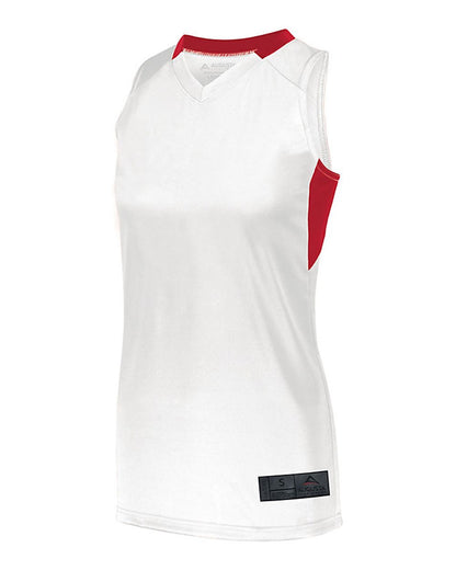 Augusta Sportswear Women's Step-Back Basketball Jersey 1732 #color_White/ Red