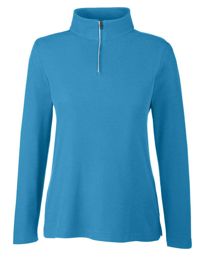 CORE365 Women's Fusion ChromaSoft™ Pique Quarter-Zip Pullover CE405W #color_Electric Blue