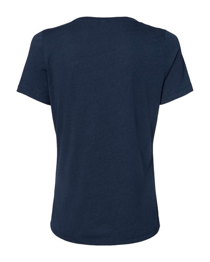 BELLA + CANVAS Women's Relaxed Triblend Short Sleeve V-Neck Tee 6415 #color_Solid Navy Triblend