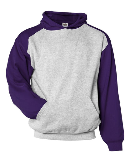 Badger Youth Sport Athletic Fleece Hooded Sweatshirt 2449 #color_Oxford/ Purple