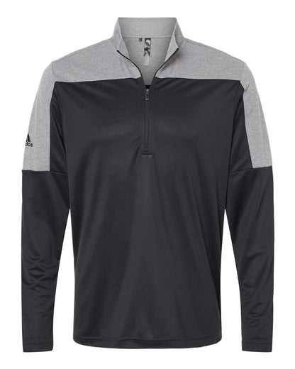 Adidas Lightweight Quarter-Zip Pullover A552 #color_Black/ Grey Three Melange