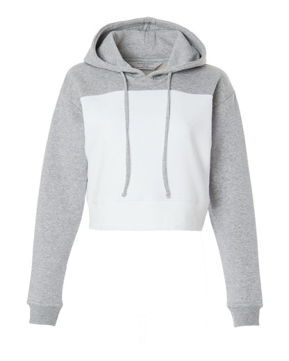 Boxercraft Women's Cropped Fleece Hooded Sweatshirt BW5404 #color_White/ Oxford Heather